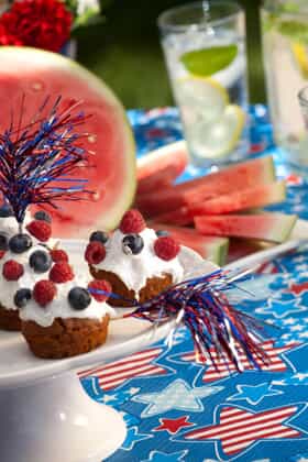 Fourth of July food and party decorations